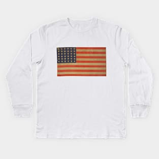 Historic 36-Star U. S. Flag Kids Long Sleeve T-Shirt